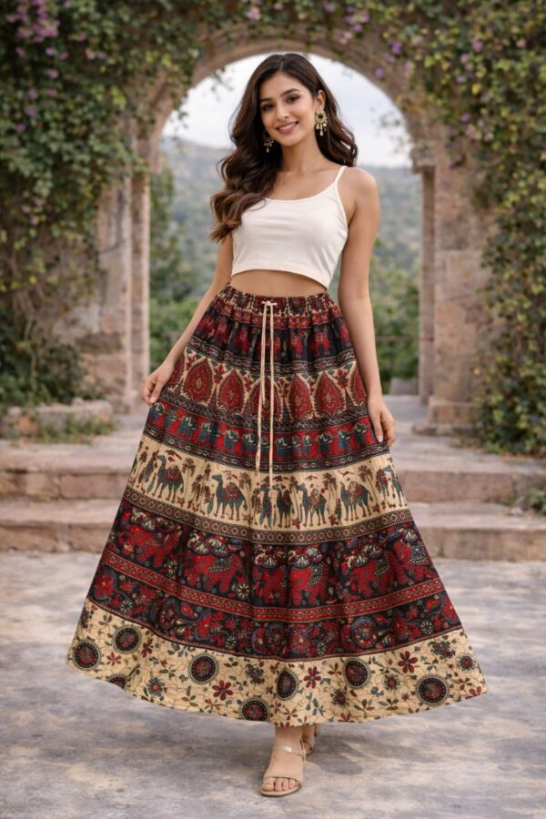 Women’s Pure Cotton Sanganeri Skirt | Traditional Rajasthani Skirt